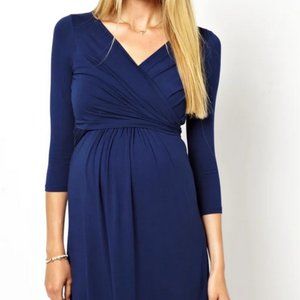 Isabella Oliver size 2 (Medium) - Navy Wrap V-neck Maternity Dress
